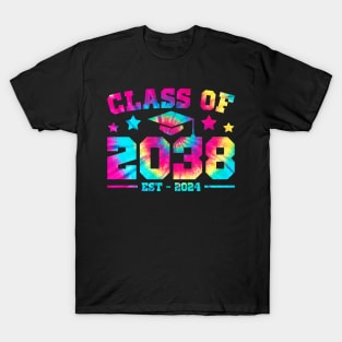 Class Of 2038 Grow With Me First Day Of School Tie Dye T-Shirt